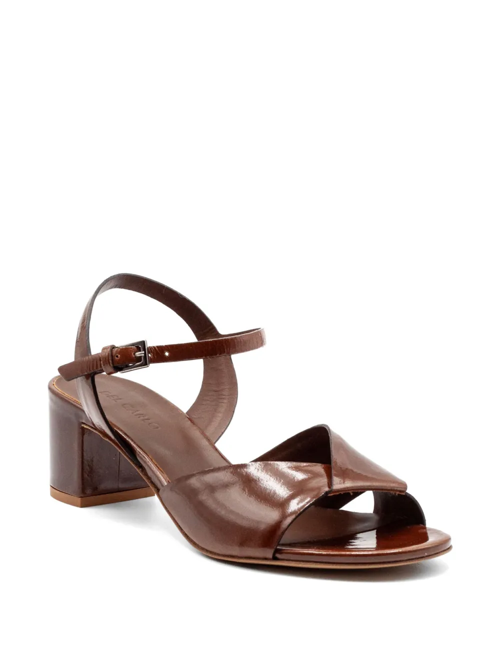 Del Carlo Betty crossover-strap block-heel sandals Bruin