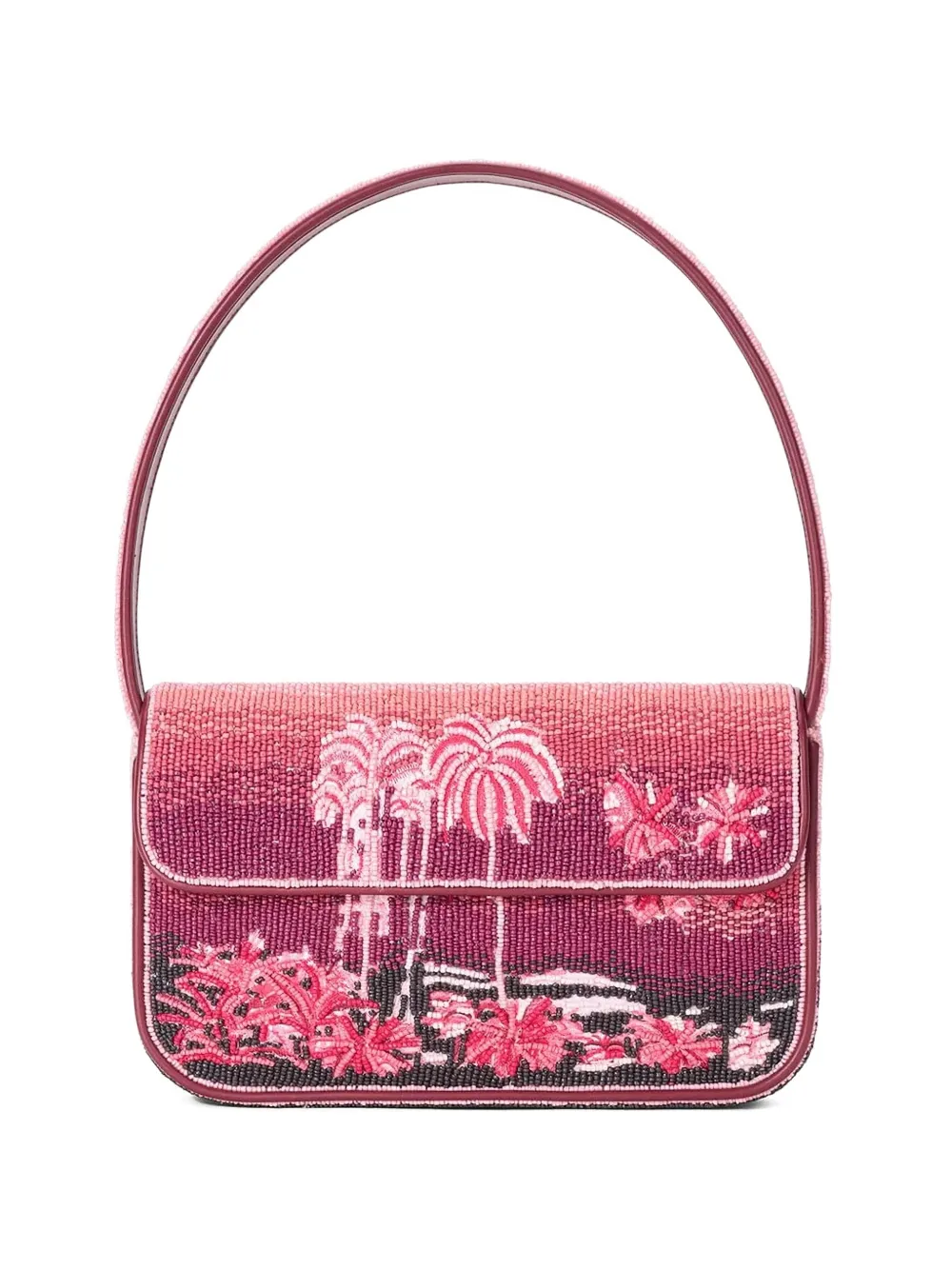 STAUD Tommy beaded shoulder bag - Rosa