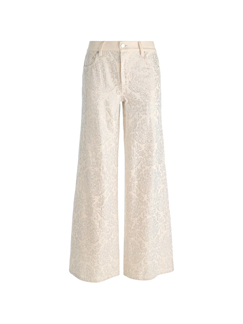 alice + olivia embellished baggy jeans - Bianco