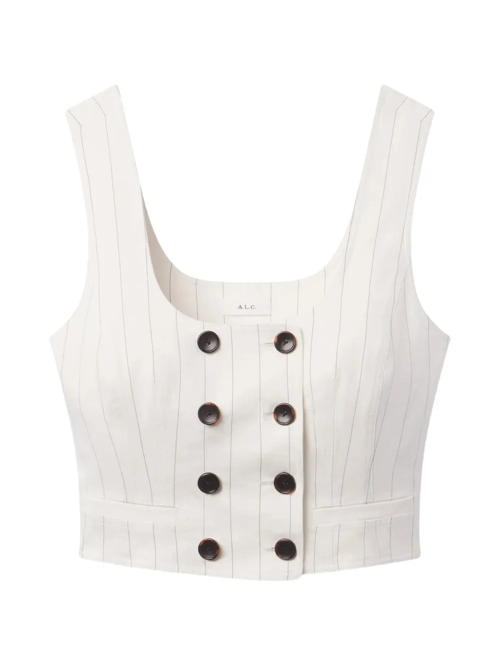 A.L.C. Darcy pinstripe double-breasted top - Weiß