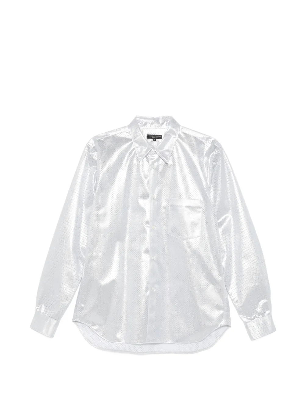 Comme des Garçons Homme Plus perforated-mesh shirt - Argento