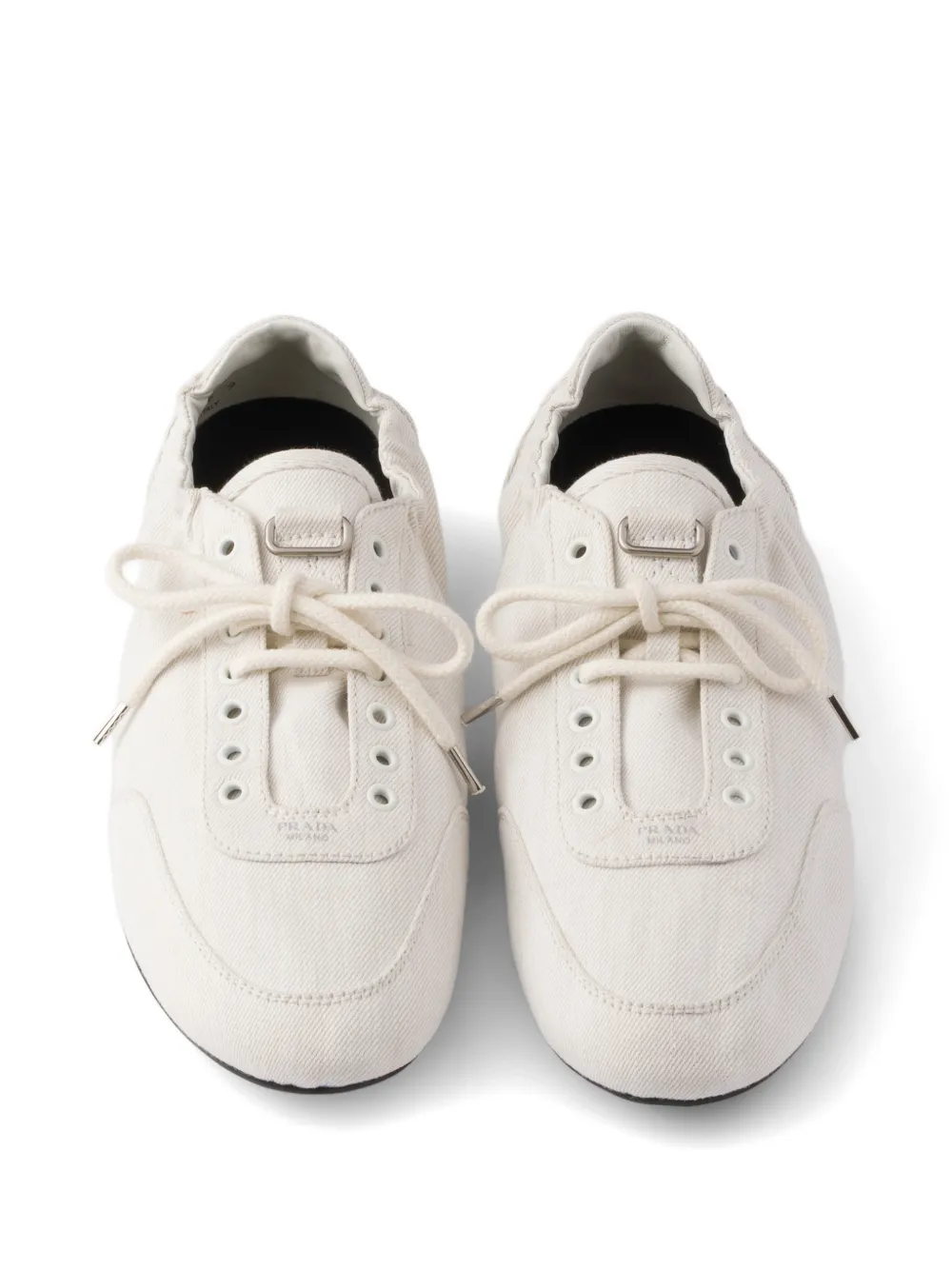 Prada Collapse denim sneakers Beige