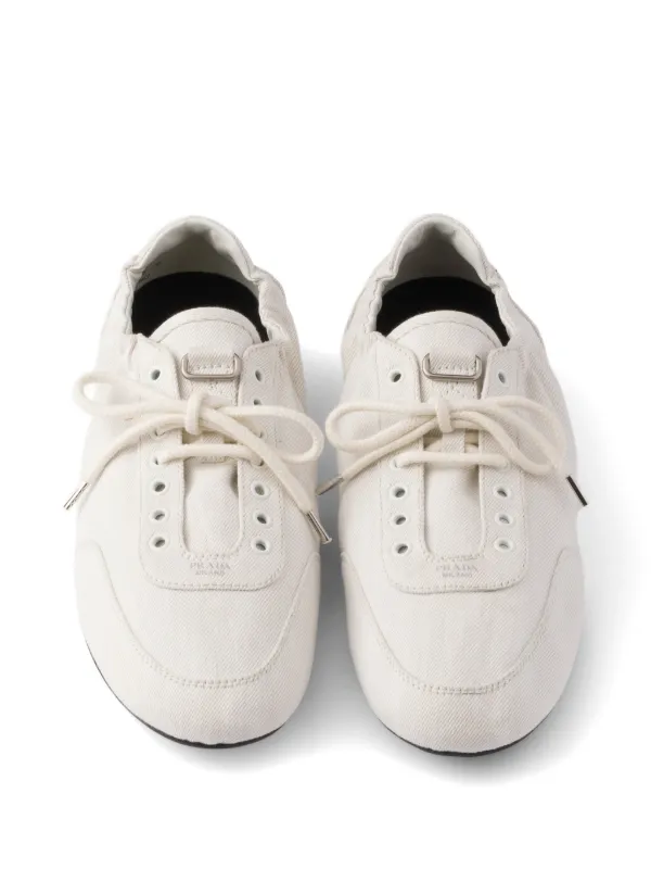 Prada Collapse Denim Sneakers | Neutrals | FARFETCH