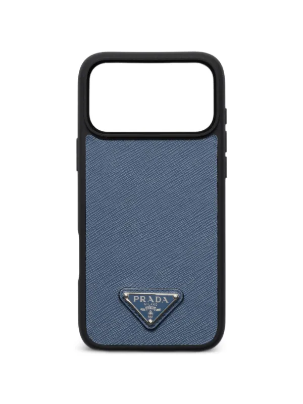 Prada サフィアーノレザー iPhone 17 Pro Max ケース | ブルー