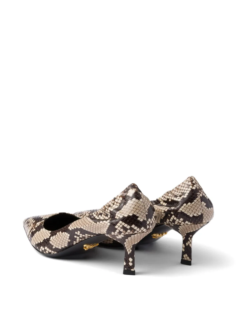 Prada Ayers leren pumps met print Beige