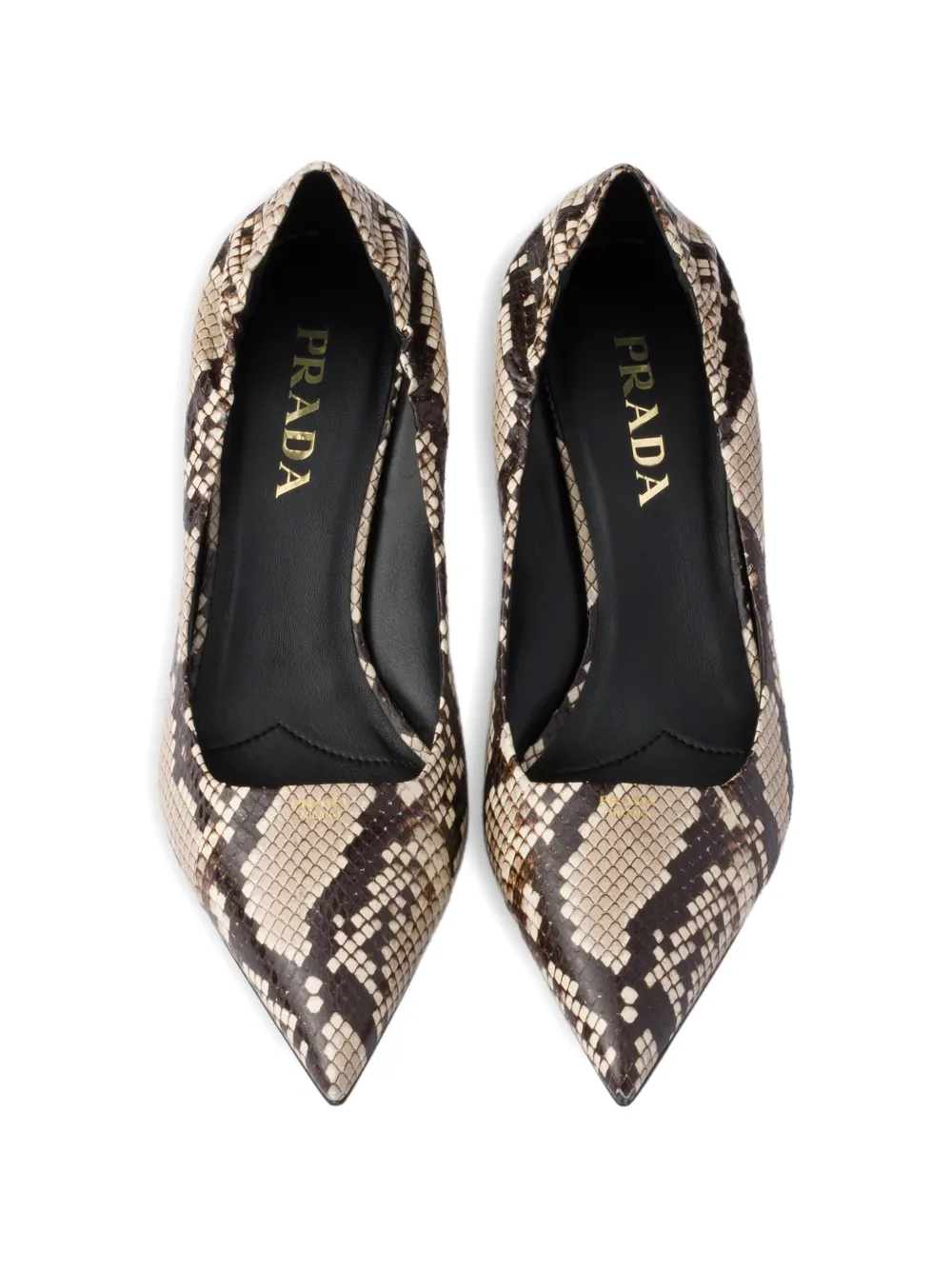 Prada Ayers leren pumps met print Beige