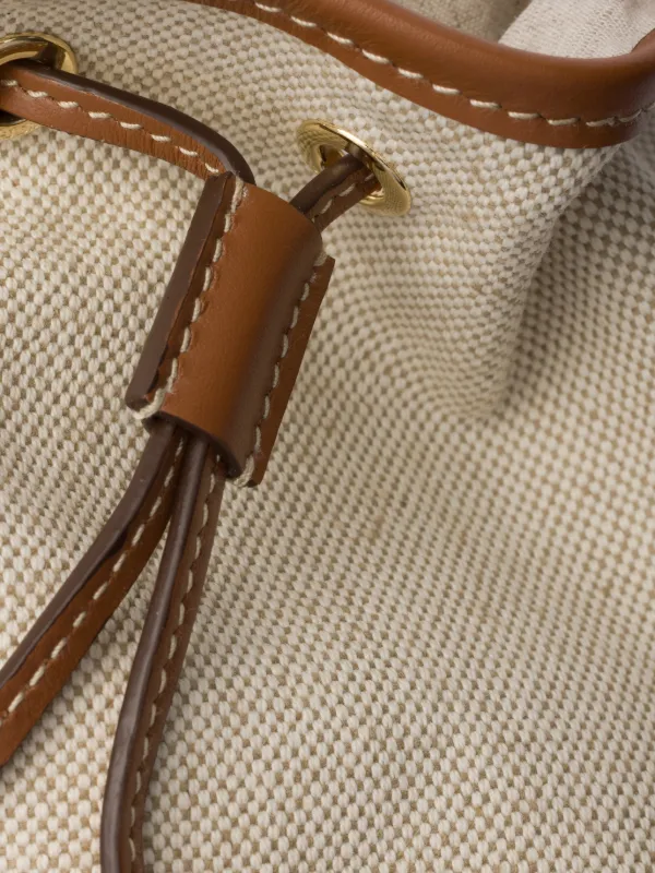 Prada Canvas And Leather Pouch | Neutrals | FARFETCH