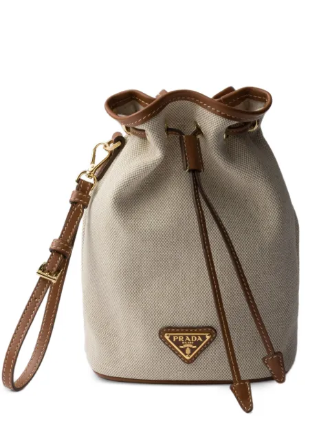 Prada canvas and leather pouch
