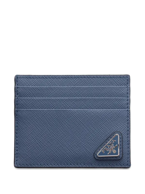 PRADA サイファーノトライアングル カードケース アストラルブルー Prada カードケース | ブルー | FARFETCH JP