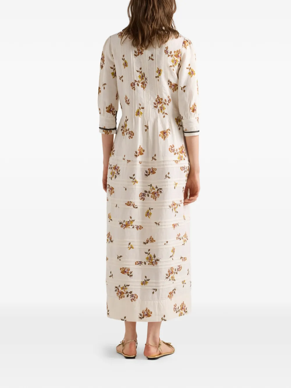  Prada Vestido Largo Estampado - Neutro 