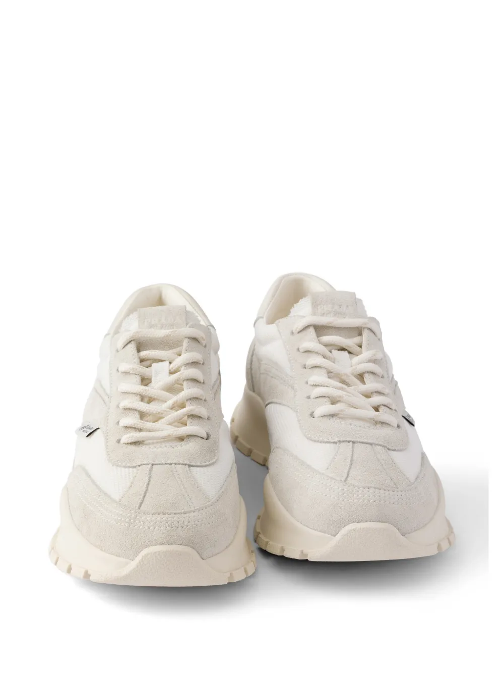 Prada Mesh en suède sneakers Beige