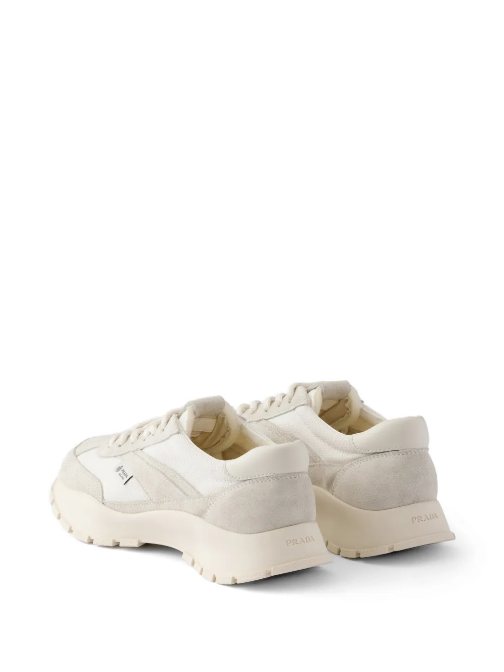 Prada Mesh en suède sneakers Beige