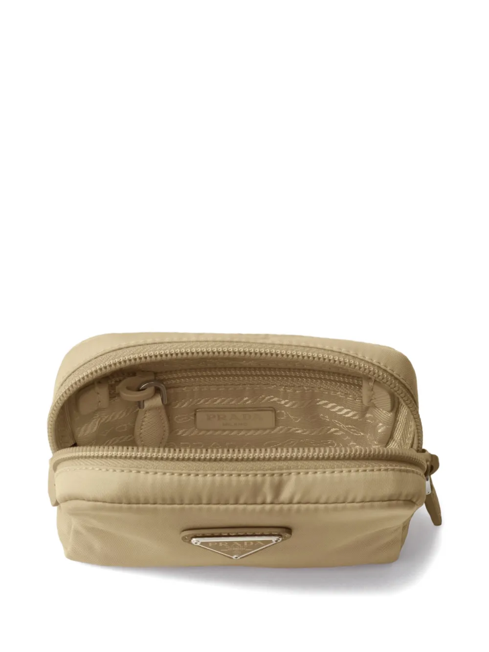Prada Micro Re-nylon Pouch In Neutral