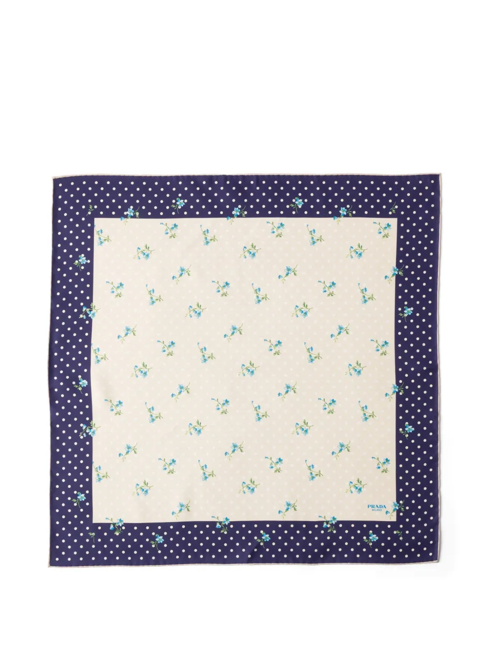 Prada printed silk twill scarf 55 - Neutrals