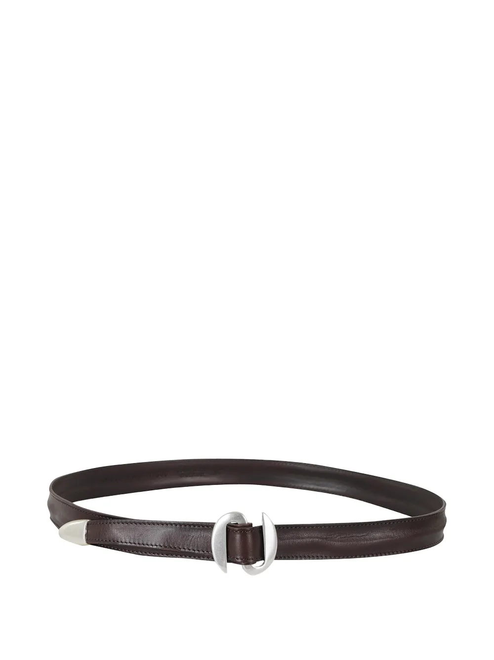 Orciani sculptural-buckle leather belt - Marrone