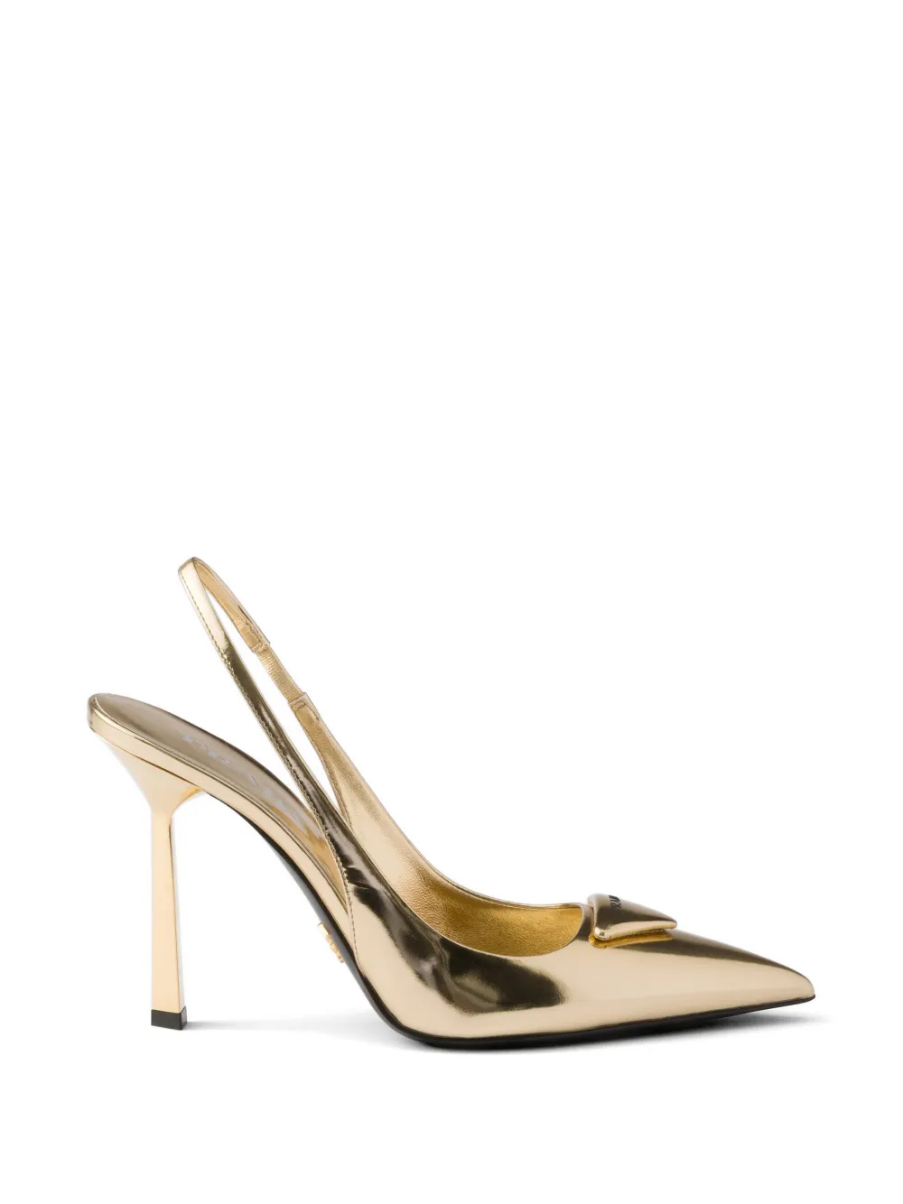 Prada metallic-leather slingback pumps - Gold