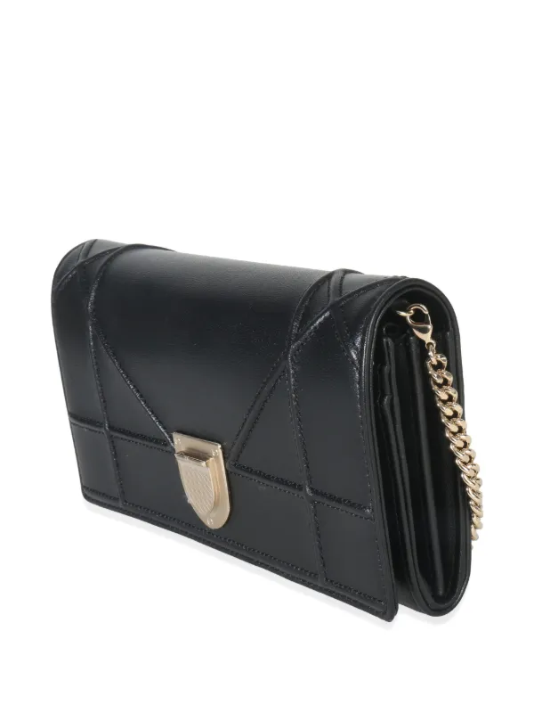 Christian Dior Pre-Owned Diorama Croisiere Chain Wallet | Black