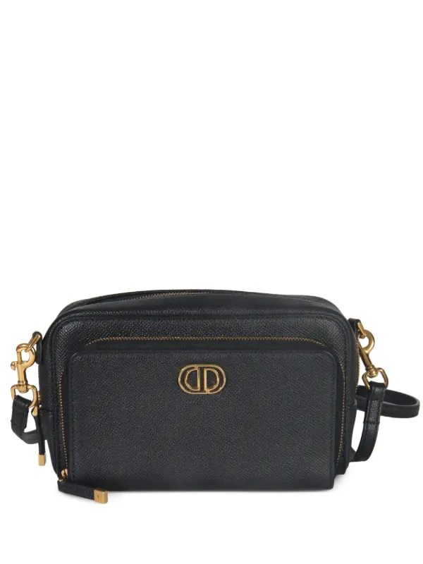 Dior Pre-owned 2024 Caro Calfskin Double-pouch Bag in Black