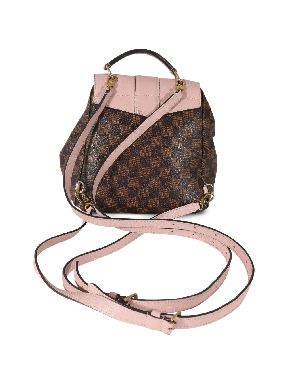 louis vuitton backpack clapton damier ebene with accessories brown pink Pre Loved Casual and decidedly on Louis Vuitton Clapton Backpack Damier