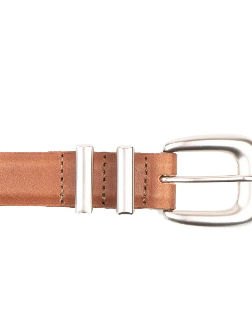 Naked and Famous Jessie leather metal-tip belt - Marrone