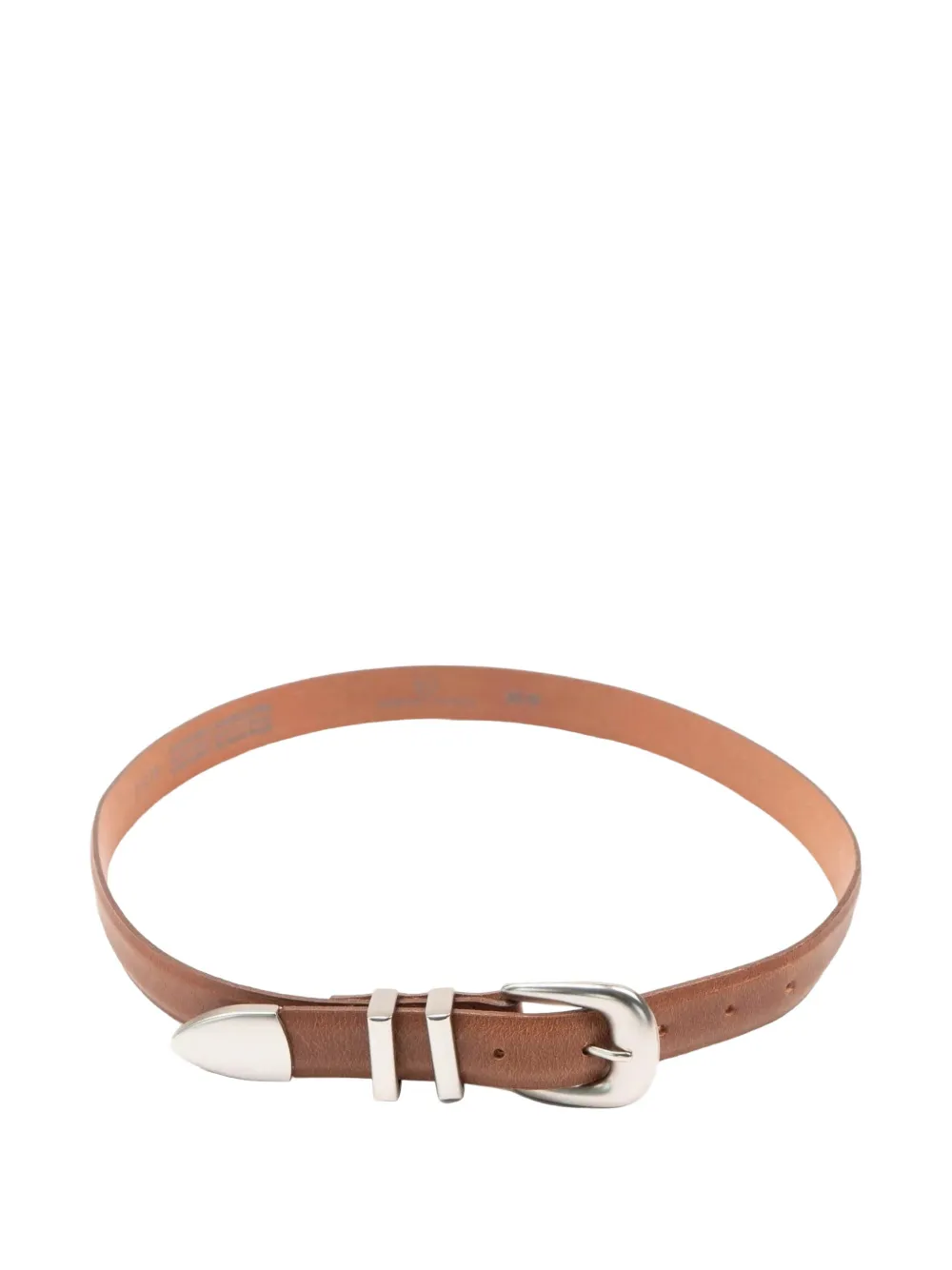 Naked and Famous Jessie leather metal-tip belt - Marrone