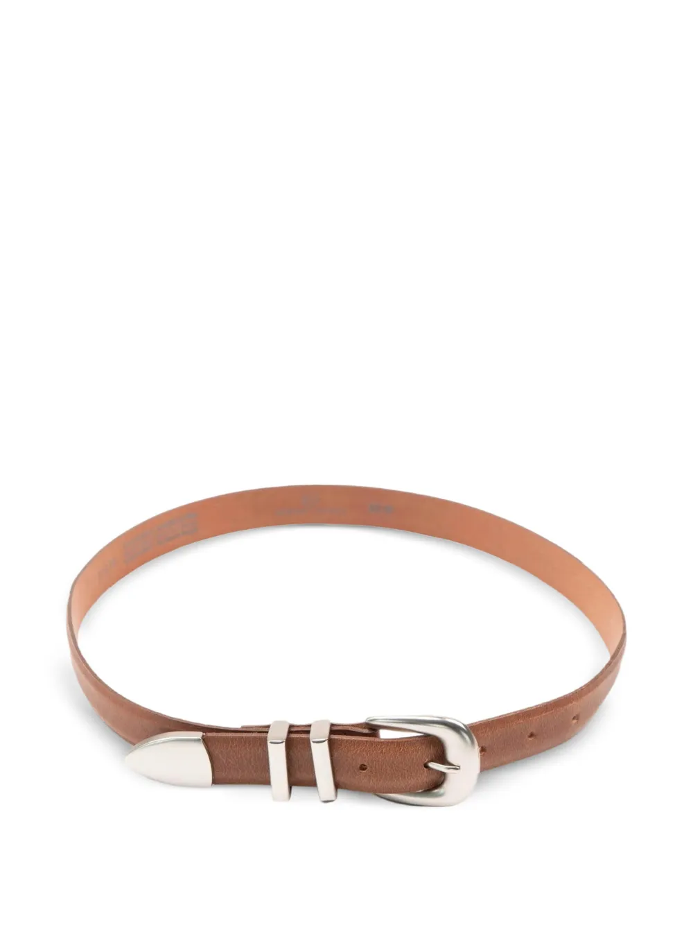 Naked and Famous Jessie leather metal-tip belt - Marrone