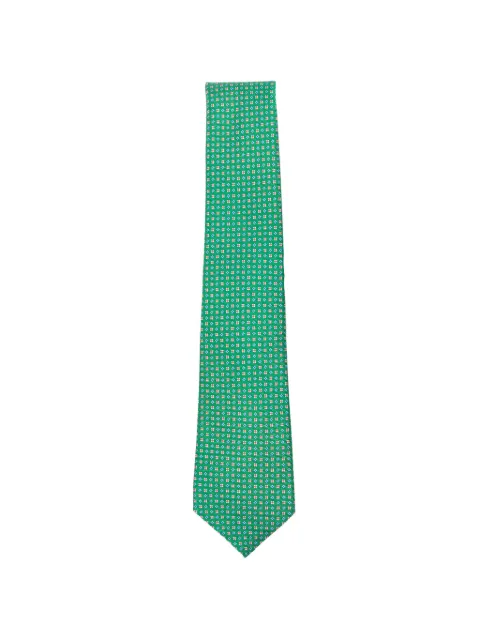 Kiton geometric-print silk tie