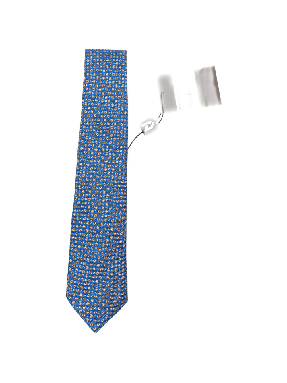 Kiton geometric-print silk tie - Blau