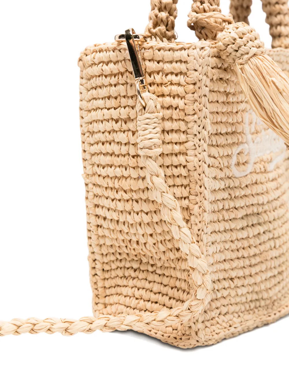 MC2 Saint Barth Shopper met geborduurd logo Beige