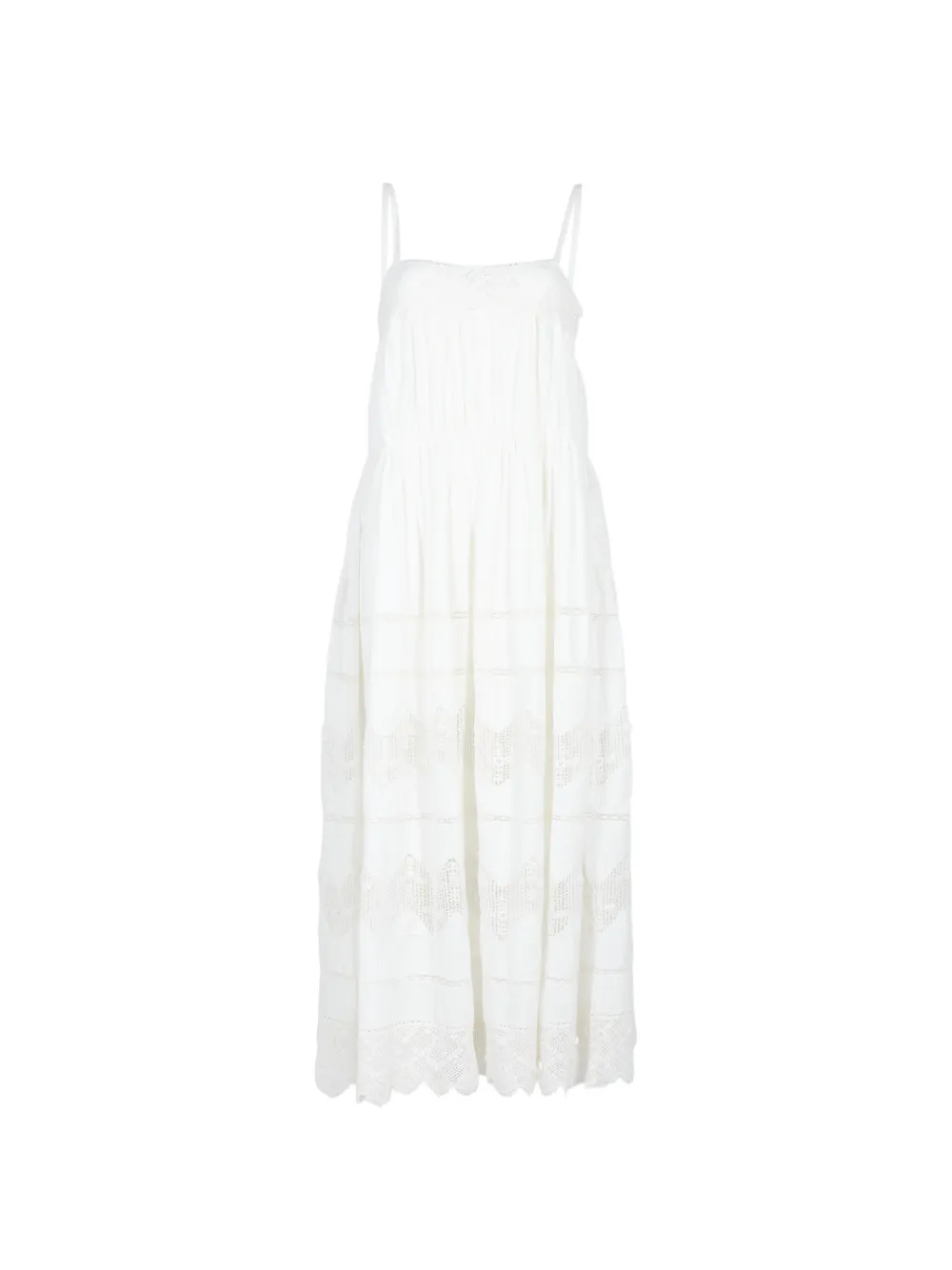 The Great. The Rosette crochet-trim maxi dress