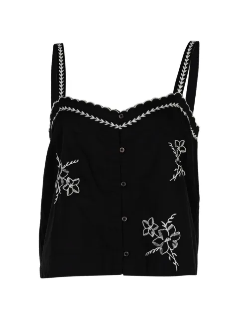 The Great. Weekend embroidered top