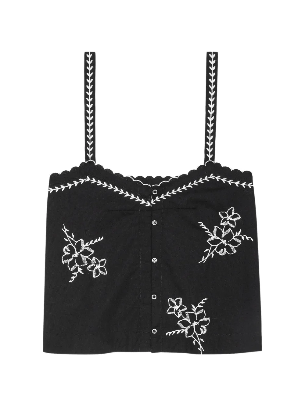 The Great. Weekend embroidered top - Nero