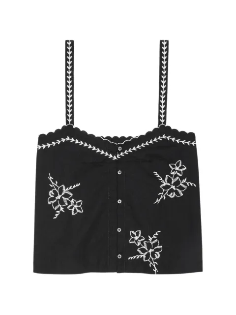 The Great. Weekend embroidered top