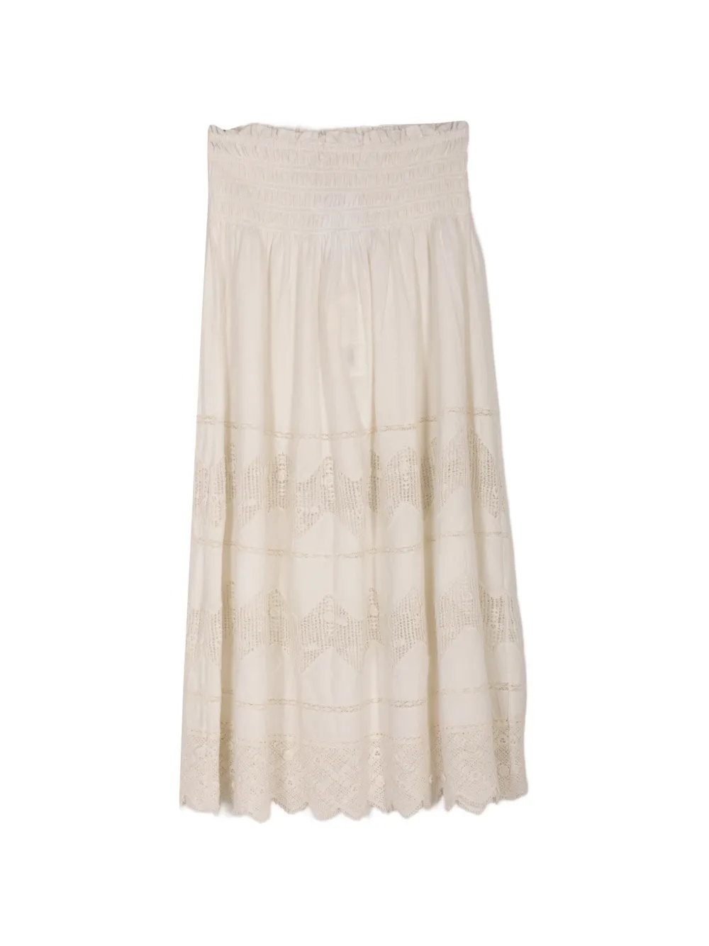 The Great. The Rosette crochet-knit midi skirt - Toni neutri