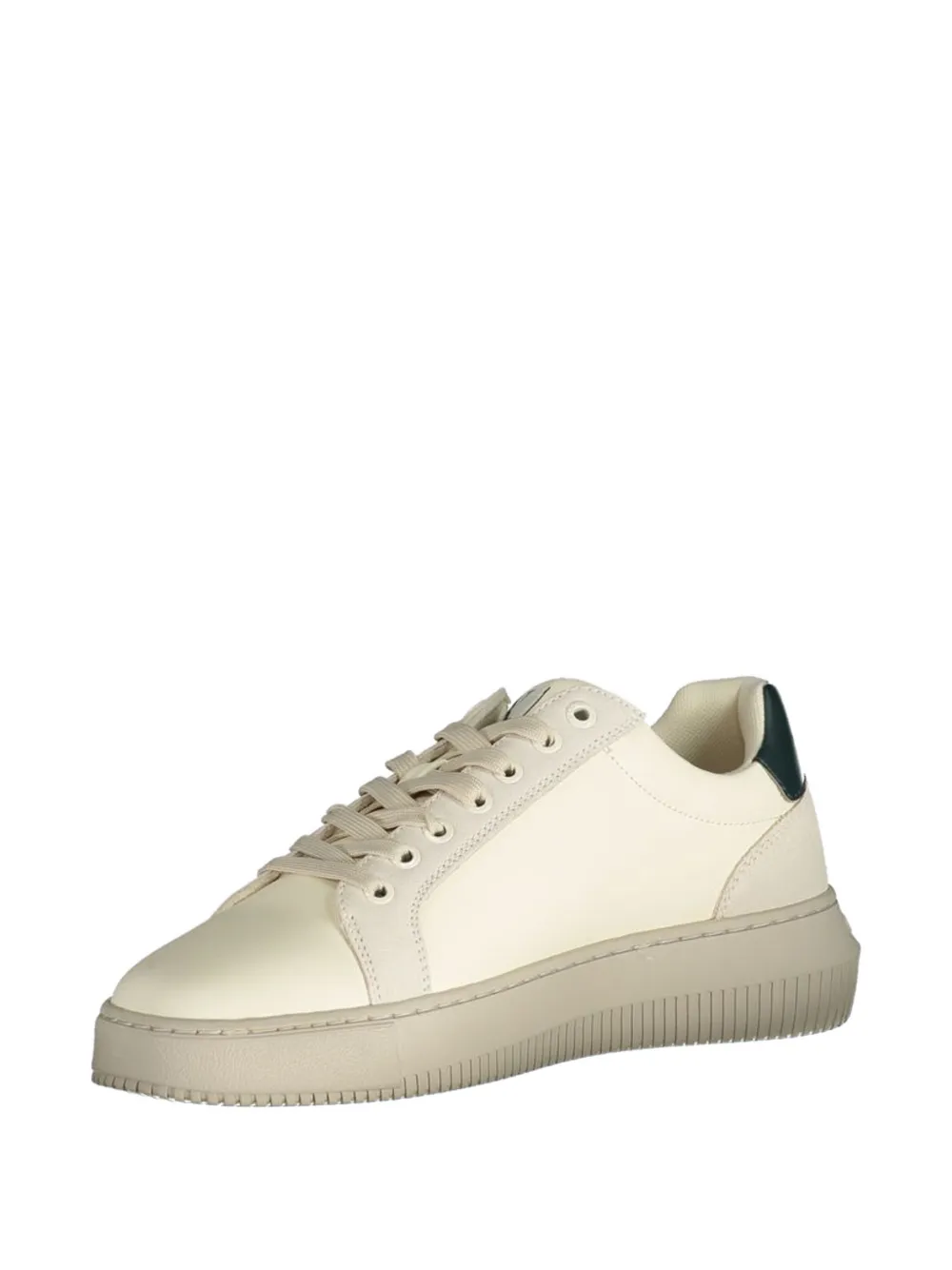 Calvin Klein logo-print leather sneakers Beige
