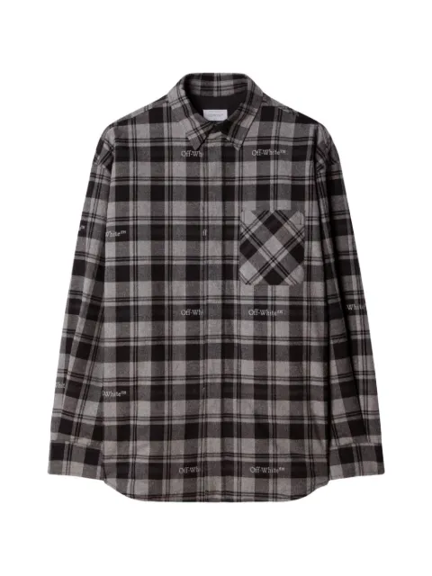 Off-White check-print padded overshirt