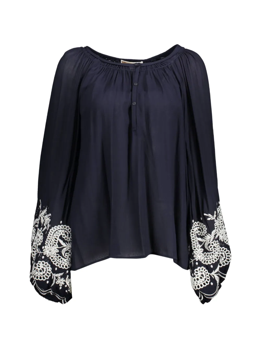 Kocca embroidered long-sleeve blouse - Blu