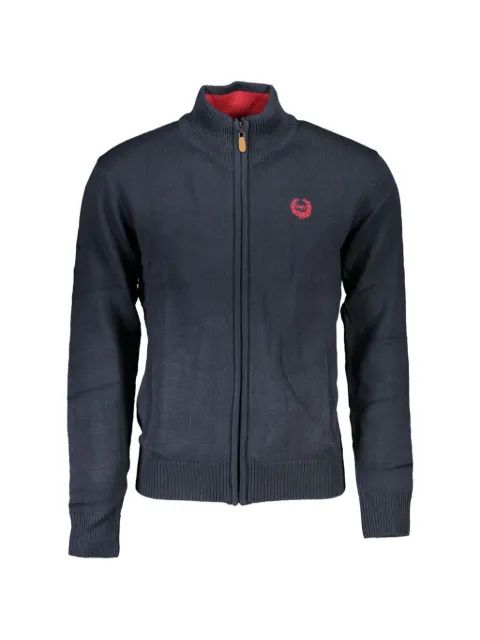 Gian Marco Venturi zip-up elbow-patch cardigan