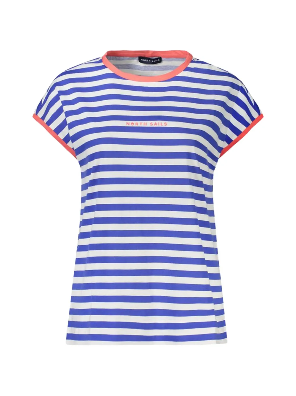 North Sails striped-pattern logo-print T-shirt - Blu