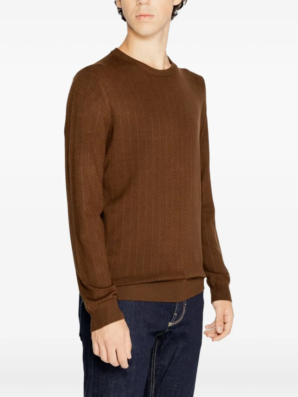 Antony Morato Ribgebreide trui Bruin