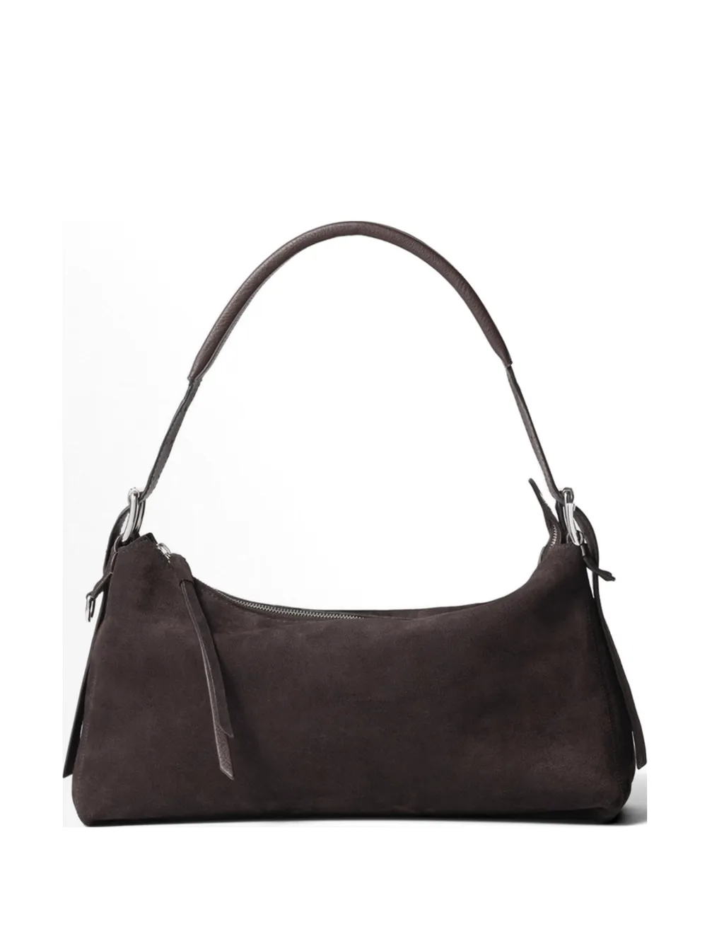 LEMAIRE Belted suede shoulder bag - Brown