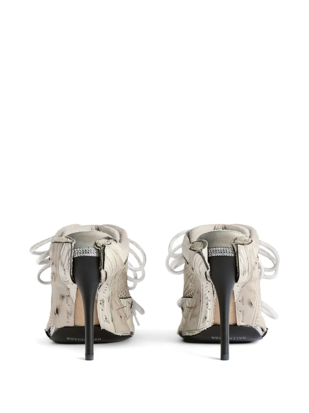 Balenciaga lace-up mesh mules Beige