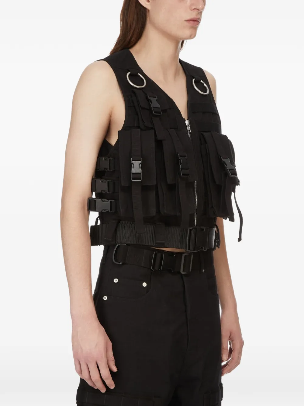 Rick Owens Temple gilet met meerdere zakken Zwart