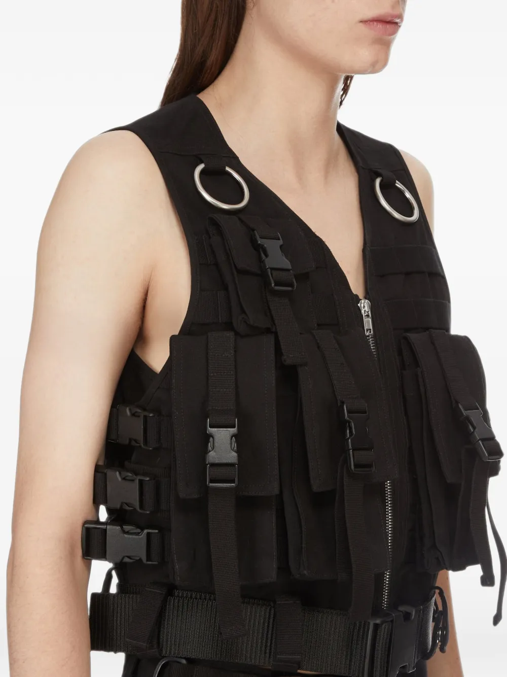 Rick Owens Temple gilet met meerdere zakken Zwart