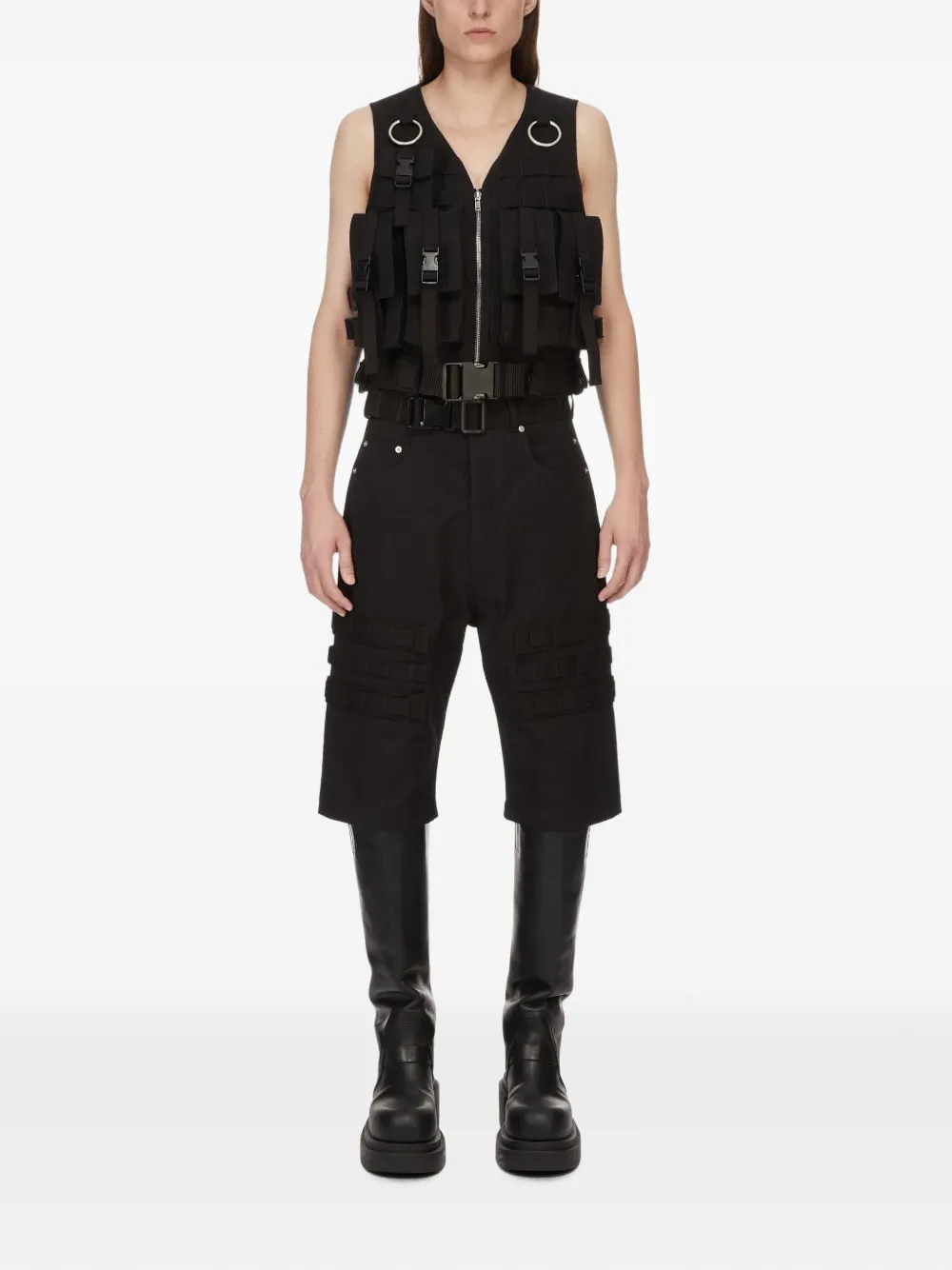 Rick Owens Temple gilet met meerdere zakken Zwart