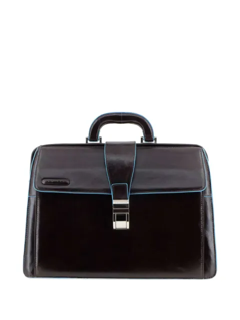 PIQUADRO Doctor's leather flap-top briefcase