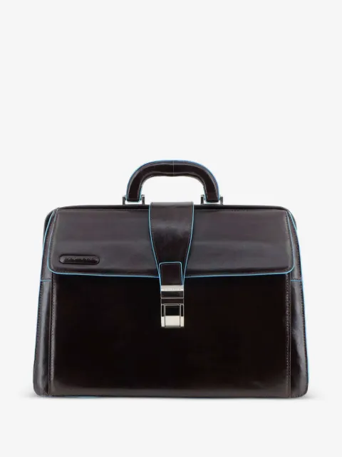 PIQUADRO Doctor's leather flap-top briefcase