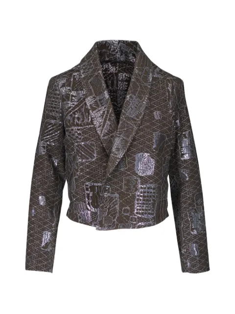 Peter Cohen patterned shawl-collar jacket
