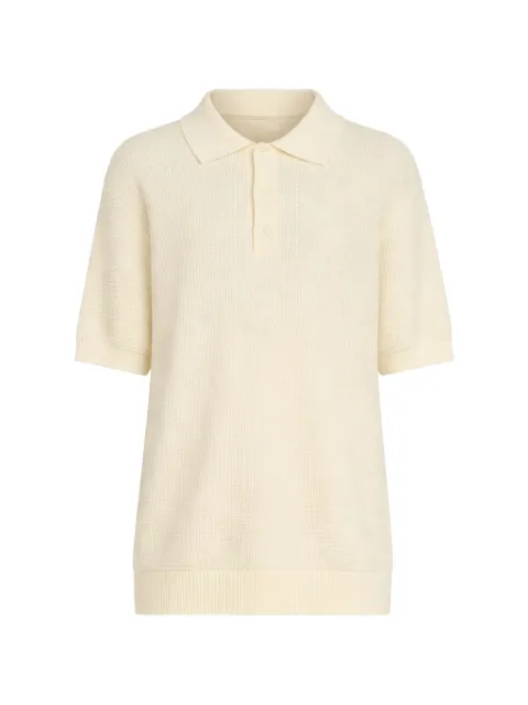 SANDRO waffle-knit cotton polo shirt