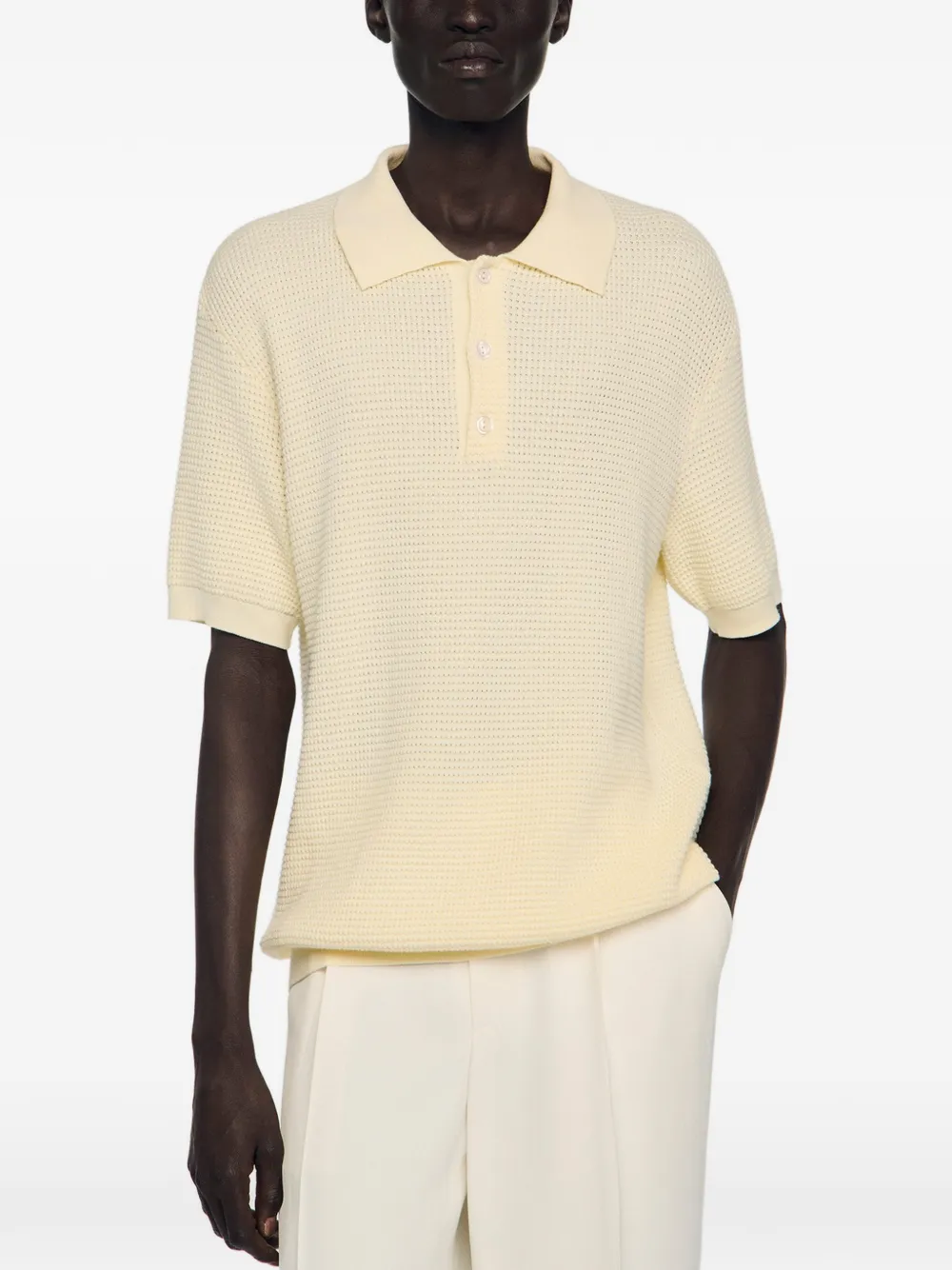 SANDRO Poloshirt met wafelpatroon Beige